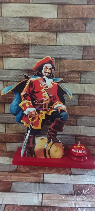 captain morgan standing sign with bell